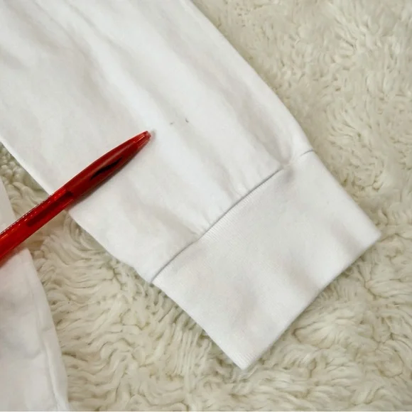 POLO Ralph Lauren Men White Cotton Jersey Long Sleeve Shirt MEDIUM Classic Basic - Picture 8 of 8